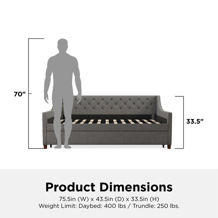 Her majesty twin daybed deals with trundle